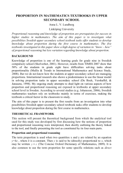 proportion in mathematics textbooks in upper secondary