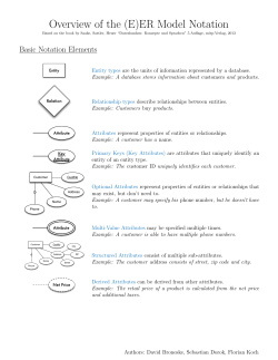 Overview of the (E)ER Model Notation