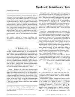Significantly Insignificant F Tests