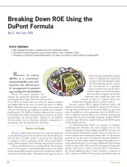 Breaking Down ROE Using the DuPont Formula