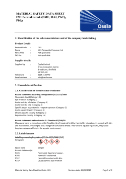MATERIAL SAFETY DATA SHEET I201 Perovskite ink