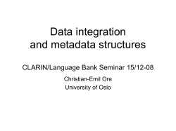 Data integration CLARIN/Language Bank Seminar