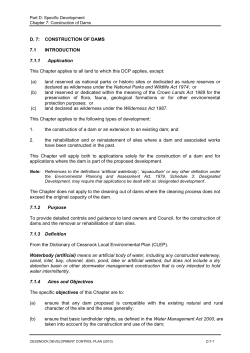 D.7 Construction of Dams