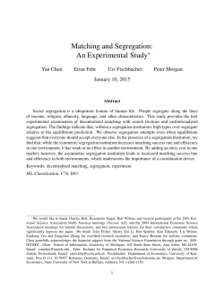 Matching and Segregation: An Experimental Study