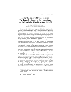 Father Lacombe`s Strange Mission: The Lacombe