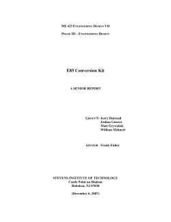 E85 Conversion Kit - Stevens Institute of Technology