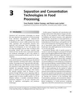 Separation and Concentration Technologies in Food Processing