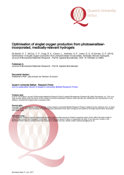 Optimization of singlet oxygen production from