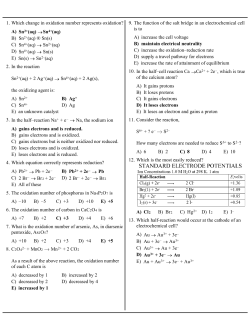 A) Sn 2+(aq) →Sn4+(aq) B) Sn2+(aq) ® Sn(s) C) Sn4+(aq