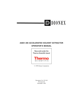 ASE 200 Accelerated Solvent Extractor Operator`s Manual