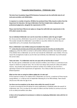 Childminder ratios FAQ`s
