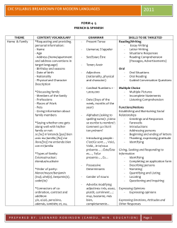 CXC CSEC Modern Languages Syllabus Breakdown