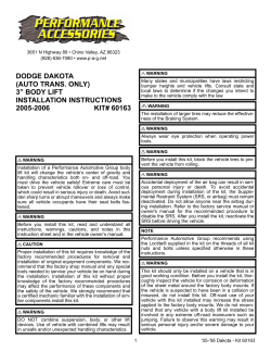 dodge dakota (auto trans. only) 3&rdquo; body lift