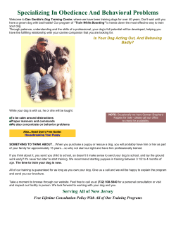 Specializing In Obedience And Behavioral Problems