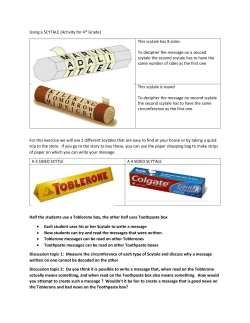 Using a SCYTALE (Activity for 4th Grade) This scytale has 8 sides