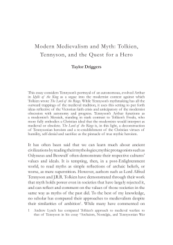 Modern Medievalism and Myth - Journal of Inklings Studies for