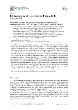 Epidemiology of Drowning in Bangladesh: An Update