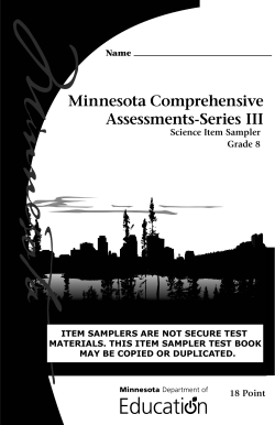 Grade 8 Science MCA 18 point Accommodated Item Sampler