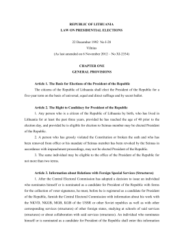 Republic of Lithuania, Law on Presidential Elections (1992)