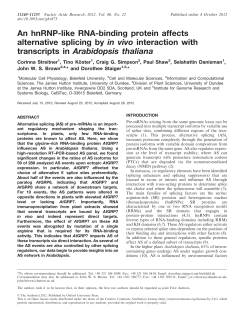 hnRNP-like RNA-binding protein affects alternative splicing by in