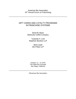 Gift Cards And Loyalty Programs In Franchise Systems