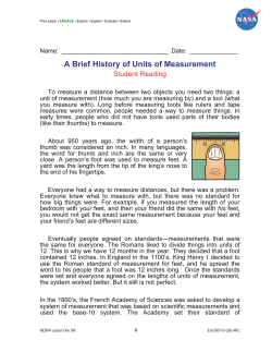 A Brief History of Units of Measurement