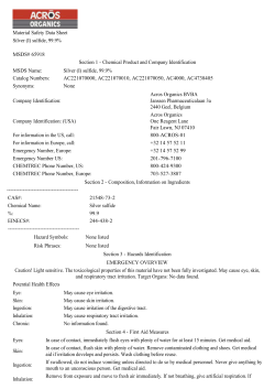 Material Safety Data Sheet Silver (I) sulfide, 99.9% MSDS
