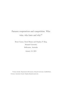 Farmers cooperatives and competition: Who wins, who