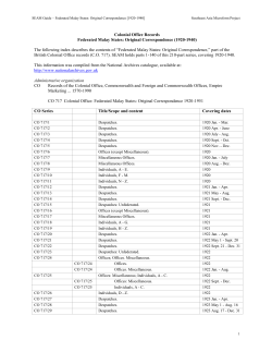 Colonial Office Records - Center for Research Libraries