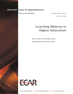 Learning Objects in Higher Education