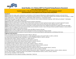 Social Studies: U.S. History (1877 to Present) Pacing Resource