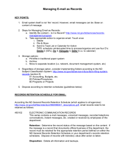 Managing E-mail as Records