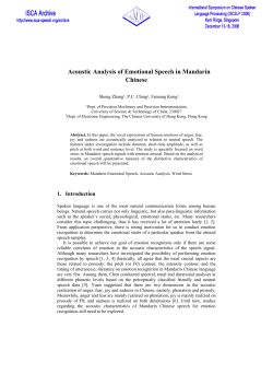 Acoustic Analysis of Emotional Speech in