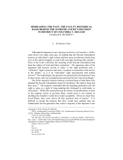 The Faulty Historical Basis Behind the Supreme Court`s Decision in