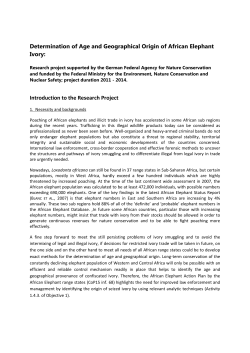 Determination of Age and Geographical Origin of African Elephant