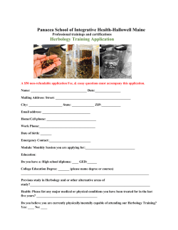 herbology-application - Panacea School of Integrative Health