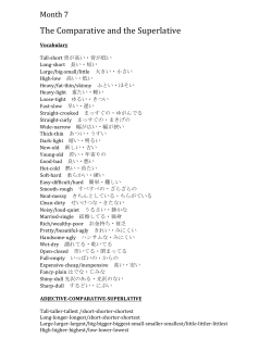 The Comparative and the Superlative