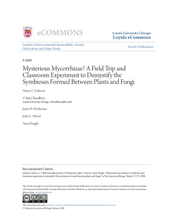 Mysterious Mycorrhizae? A Field Trip and