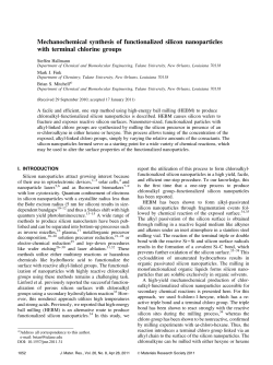 Mechanochemical synthesis of functionalized silicon nanoparticles