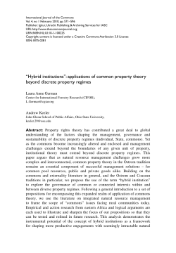 Table 1 - International Journal of the Commons