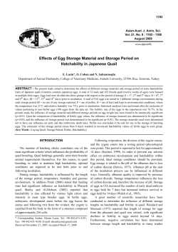 Effects of Egg Storage Material and Storage Period on Hatchability