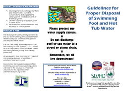 Guidelines for Proper Disposal of Swimming Pool and Hot Tub Water