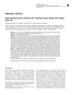 International lower urinary tract function basic spinal cord injury data