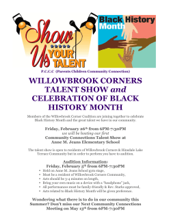 Community Connections Audition Talent Show Flyer Spring 2016