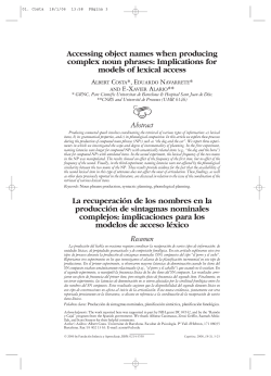 Accessing object names when producing complex noun phrases