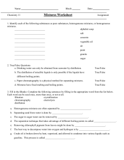 Mixtures Worksheet