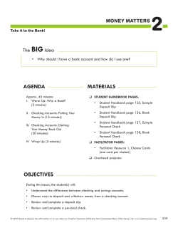 Take it to the Bank!