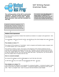 SAT Writing Packet- Grammar Rules