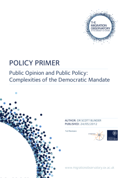 Public Opinion and Public Policy - Migration Observatory