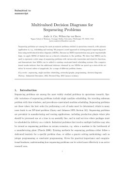 Multivalued Decision Diagrams for Sequencing Problems